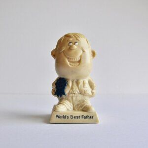 Vintage World's Best Father Statue, Father's Day Figurine, Gift for Dad, 1970s